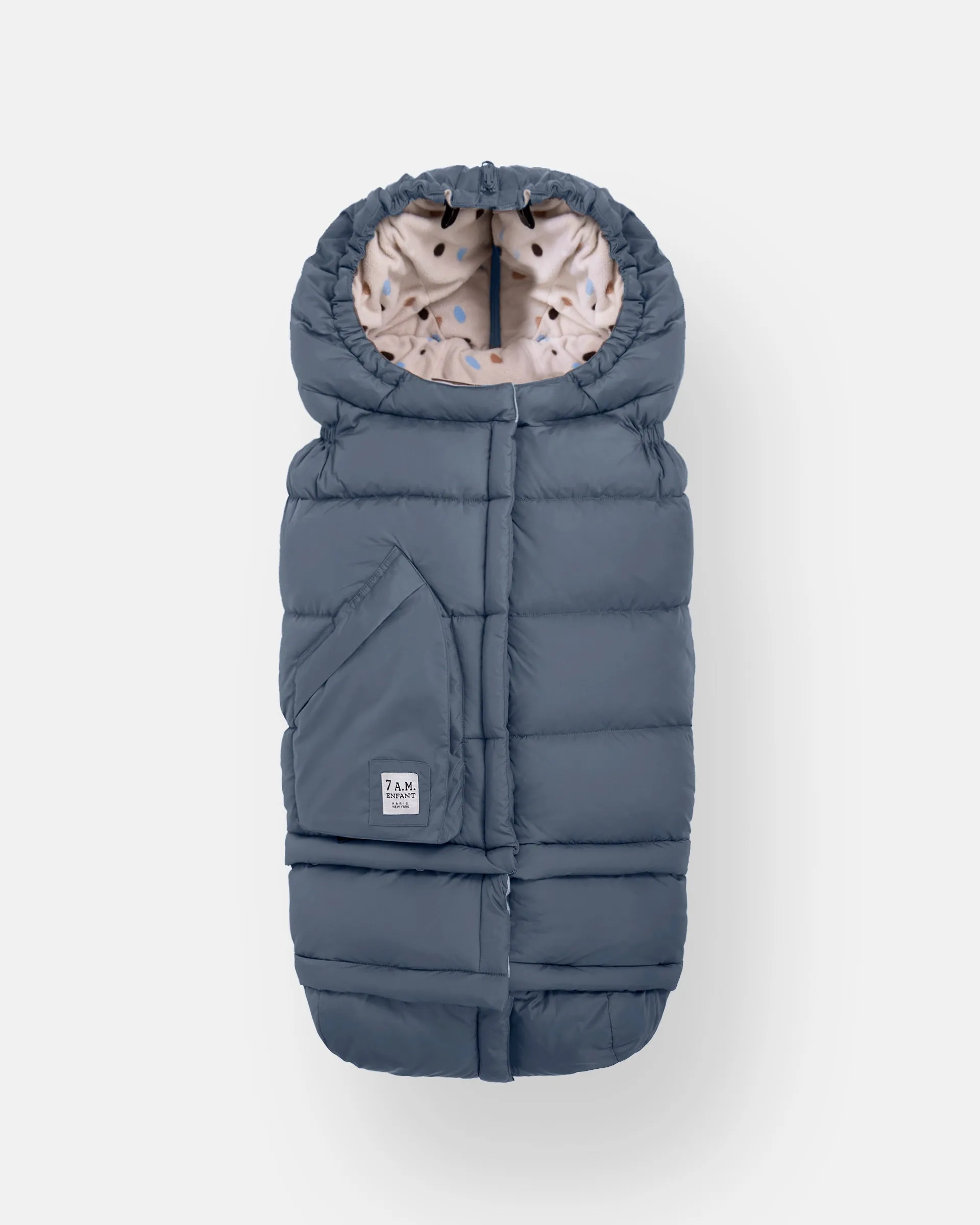 7 A.M. Enfant Blanket 212 Evolution - Ash Blue, Print Bubbles