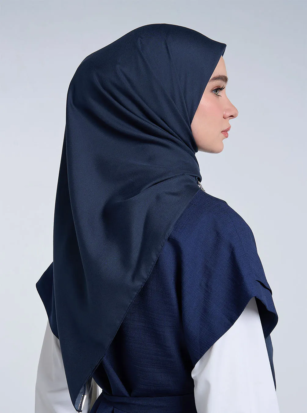 AIRY VOILE SCARF PLAIN OXFORD BLUE