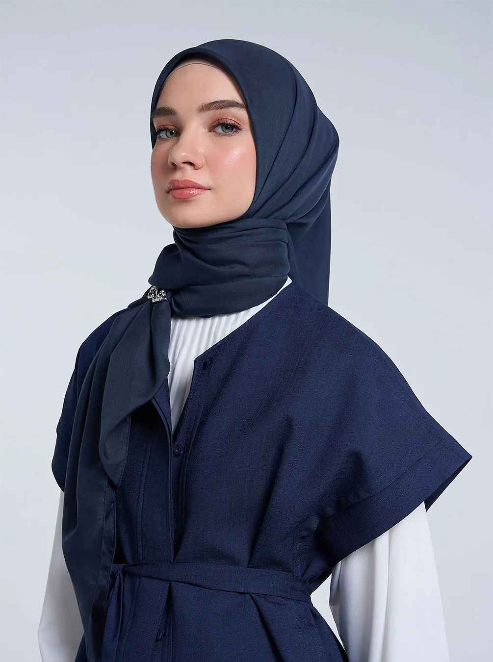 AIRY VOILE SCARF PLAIN OXFORD BLUE