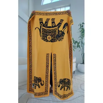 Blanket Shawl/ Poncho Reversible Two Tone Throw- Elephant Print Sweater