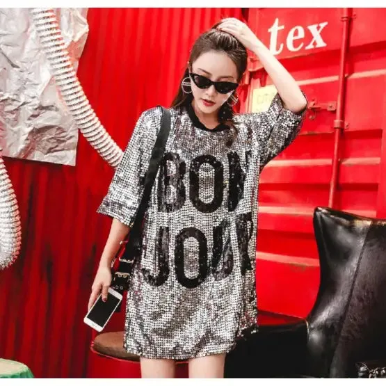 Bon Jour Sequin Mid-length Dress
