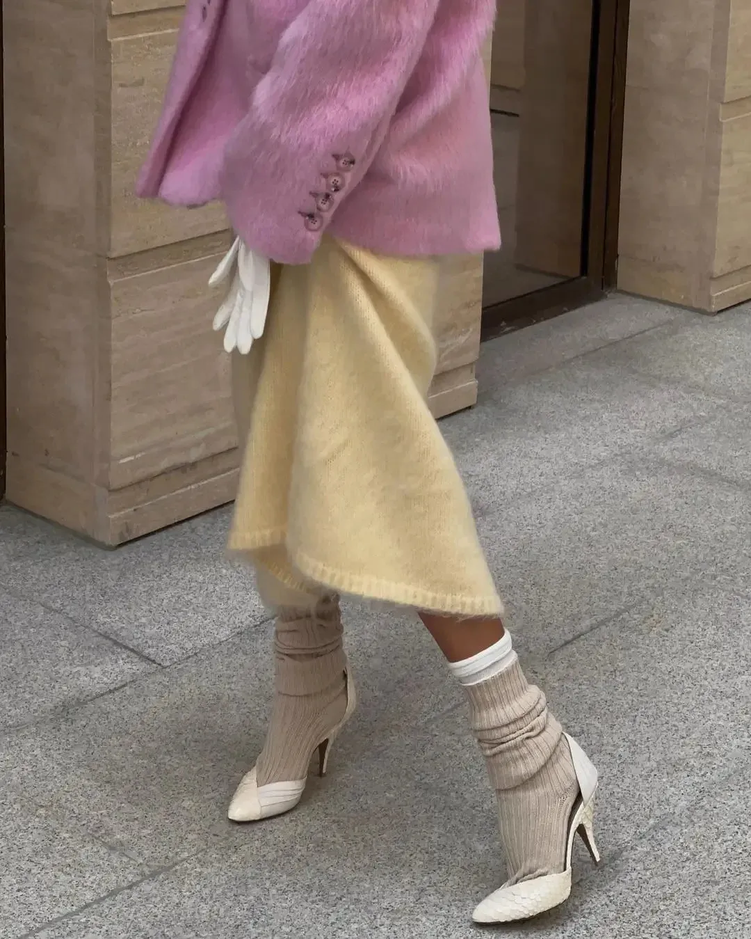 Chic Pink wool large fit blazer jacket fall coat