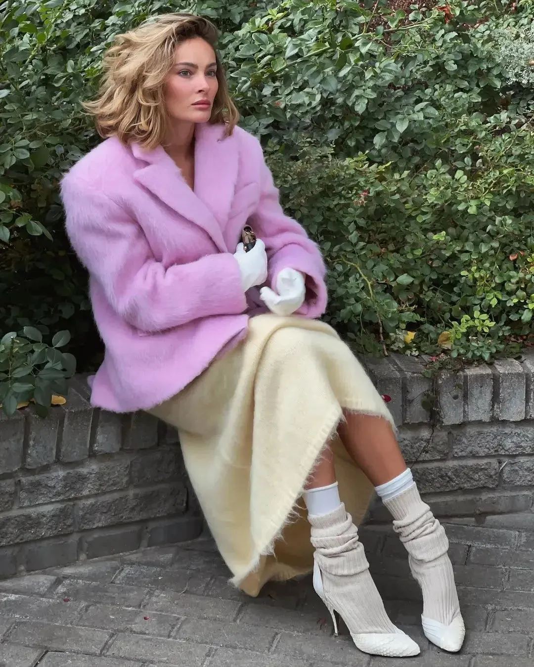 Chic Pink wool large fit blazer jacket fall coat