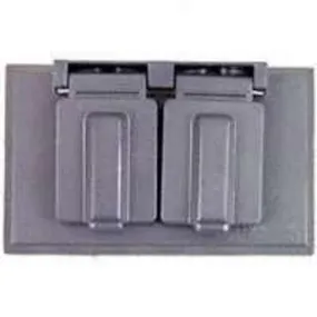 Cooper Wiring S989-SP Duplx Receptacle Weatherproof Cover, 1 Gang, Gray