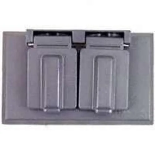 Cooper Wiring S989-SP Duplx Receptacle Weatherproof Cover, 1 Gang, Gray