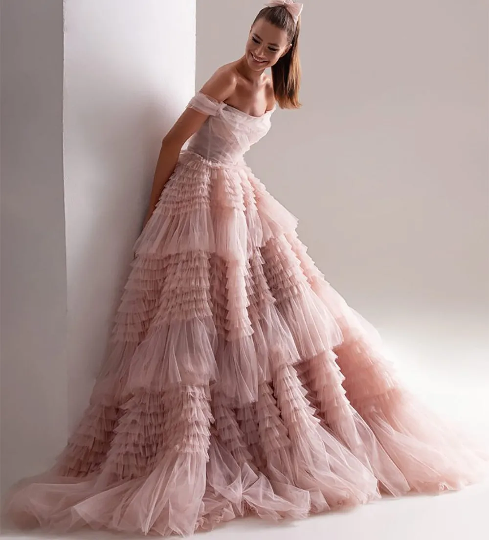 Crumpled Tulle Women's Ruffles Party Dress