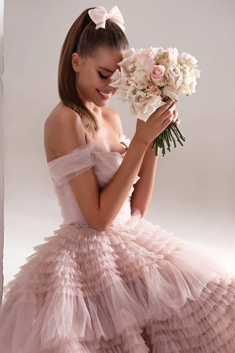 Crumpled Tulle Women's Ruffles Party Dress