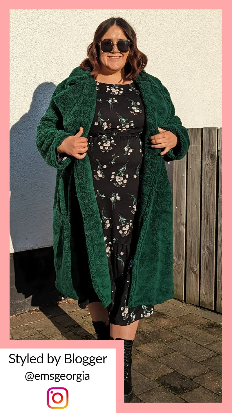 CurveWow Teddy Coat Green