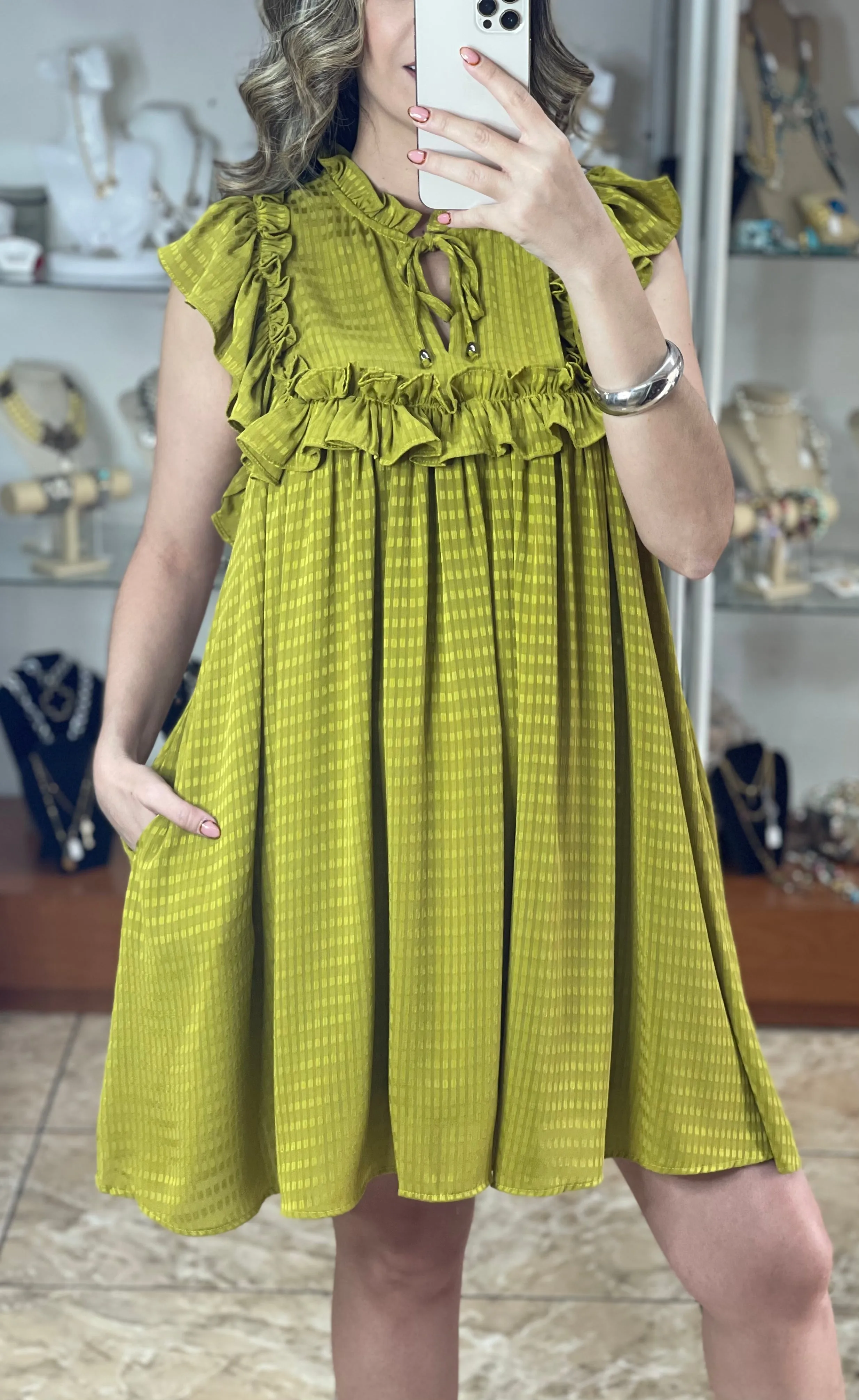 Dijon V-Neck Sleeveless Dress