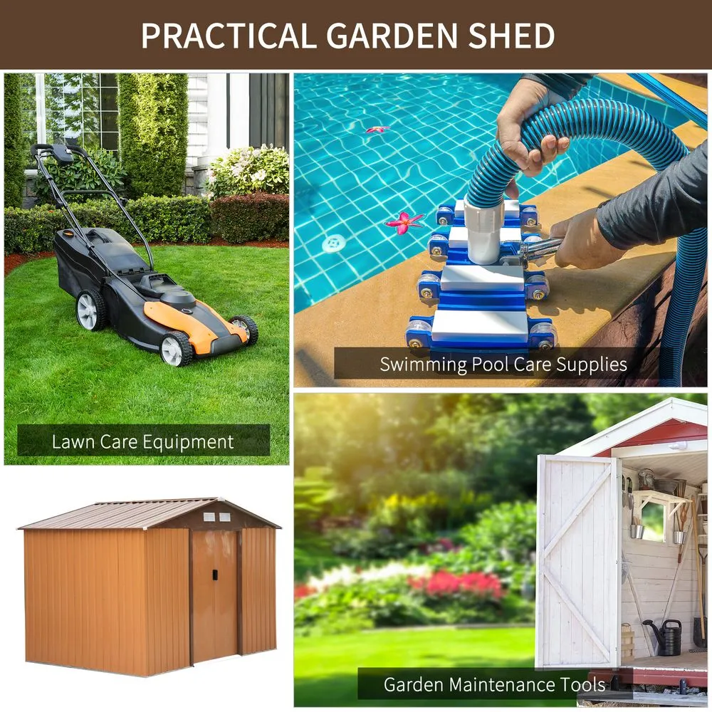Durable 9x6 ft Metal Garden Shed