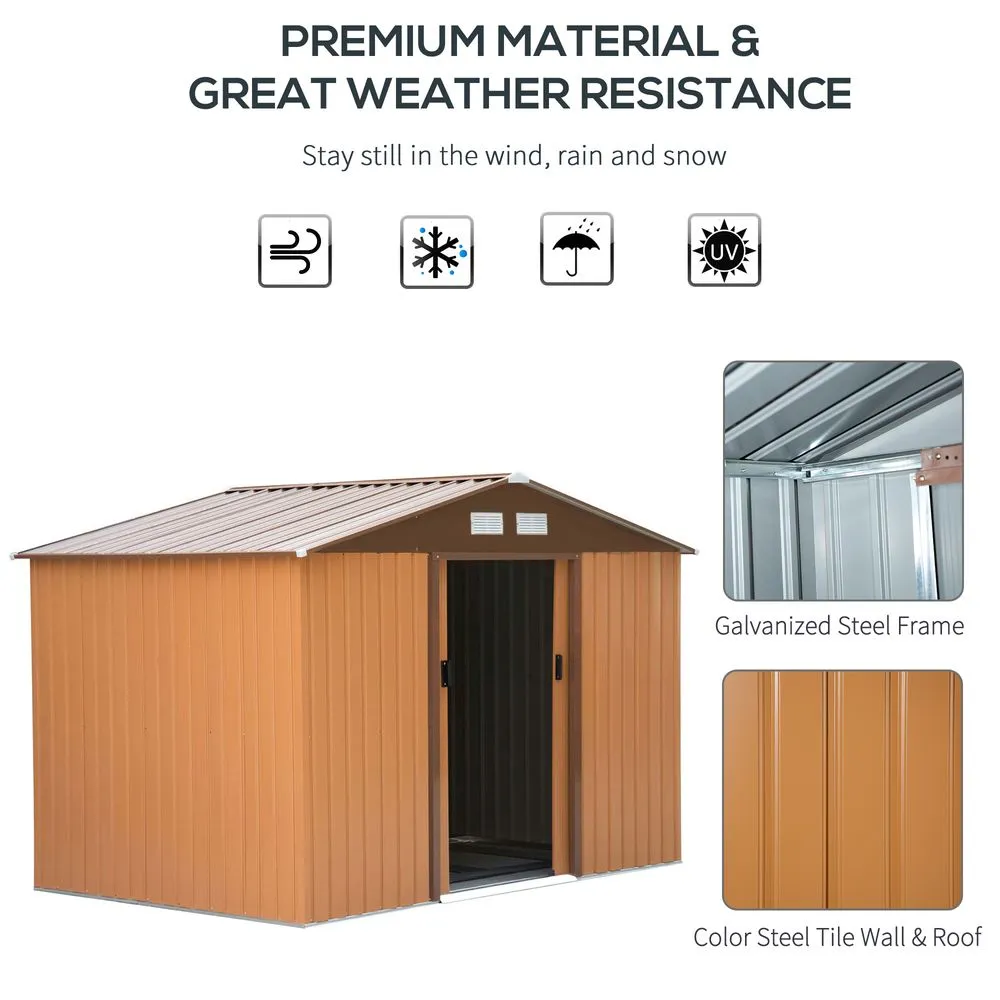 Durable 9x6 ft Metal Garden Shed