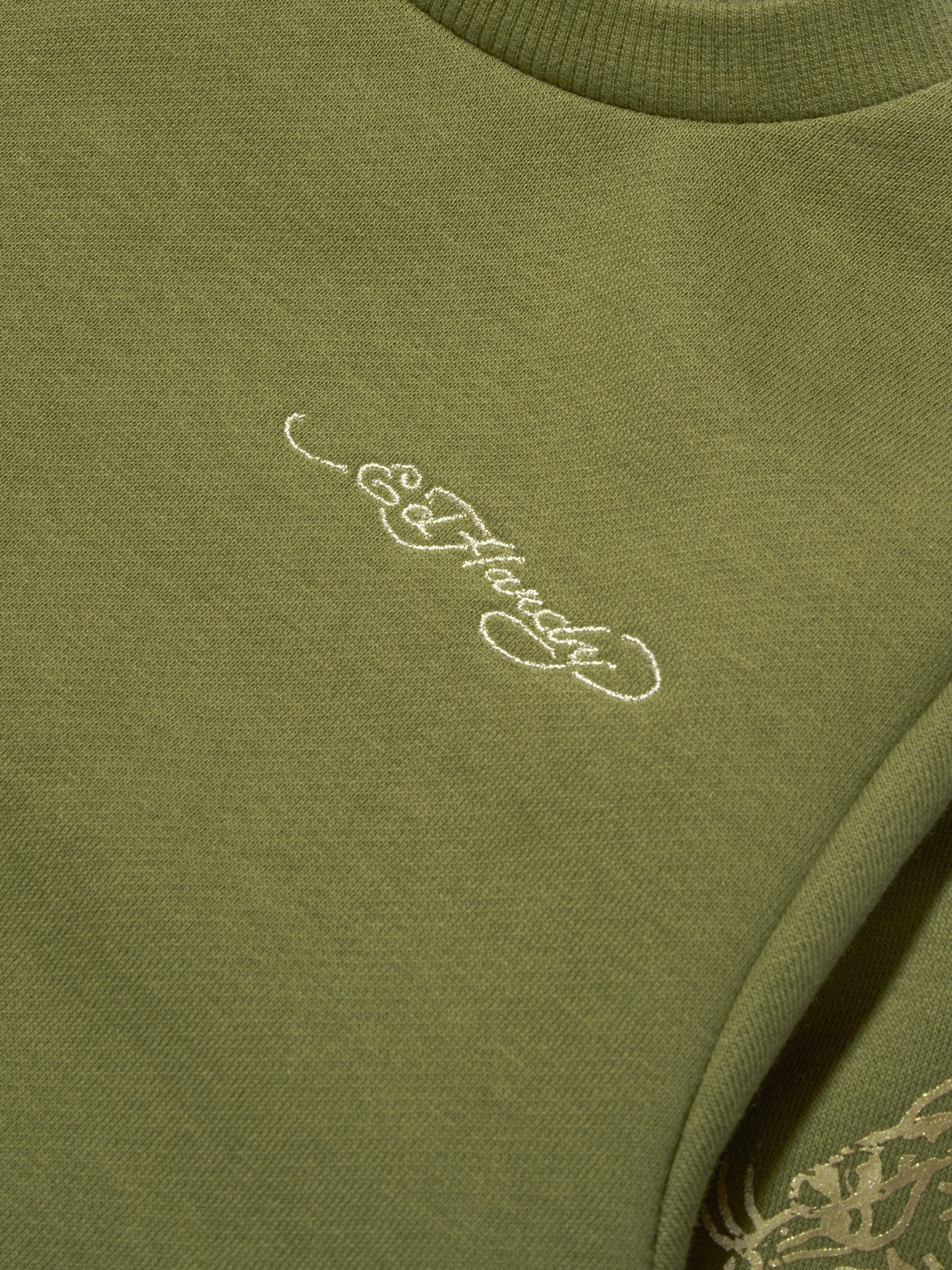 ED Hardy Boys Tiger Sweatshirt in Green