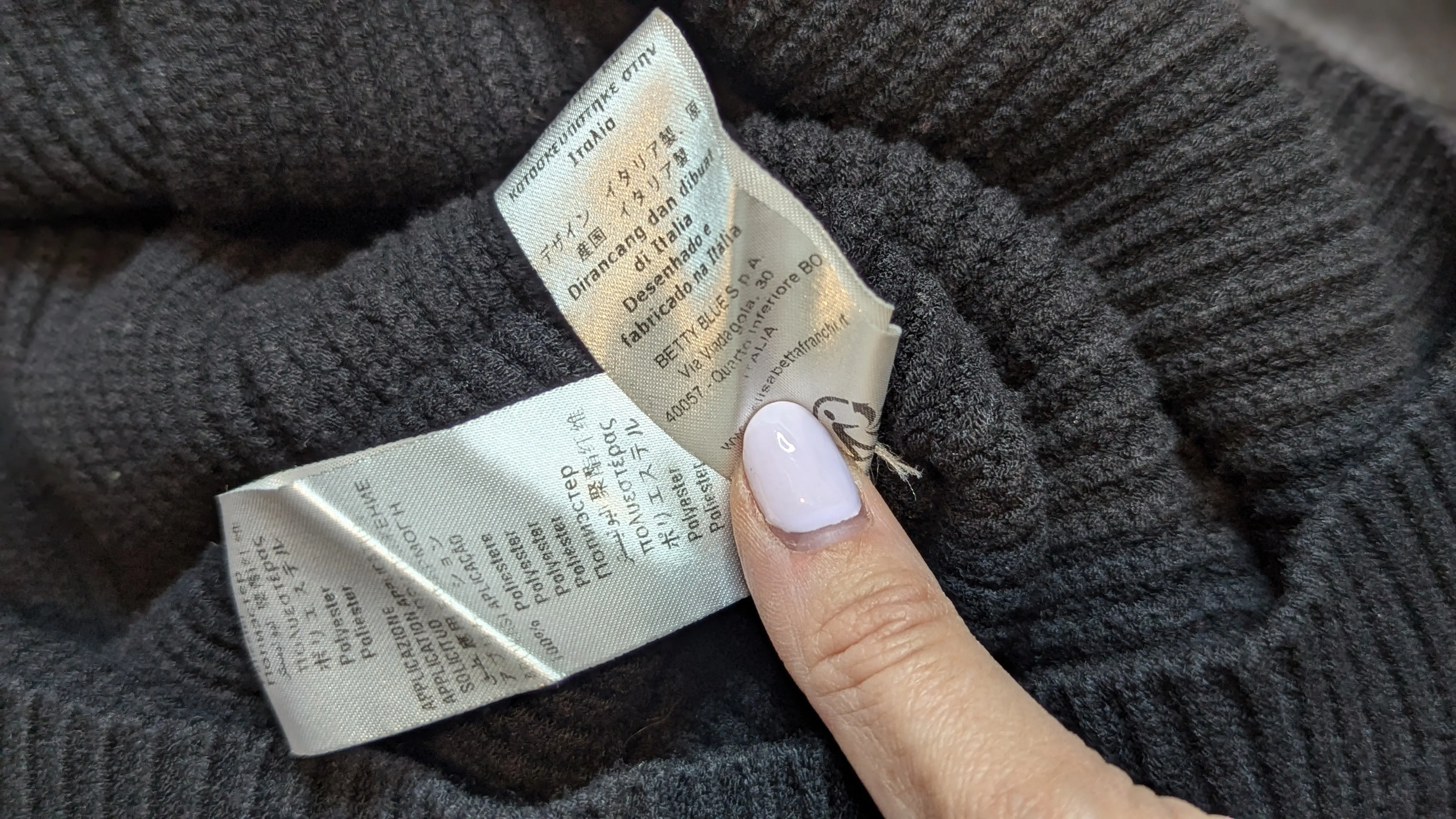 Elisabetta Franchi Black Sweater Knit Dress