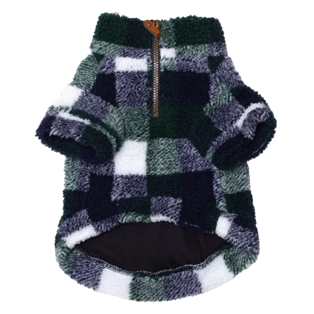 Fleece Pullover | Hunter Navy Plaid