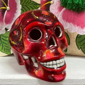 Hand Painted Skull Red