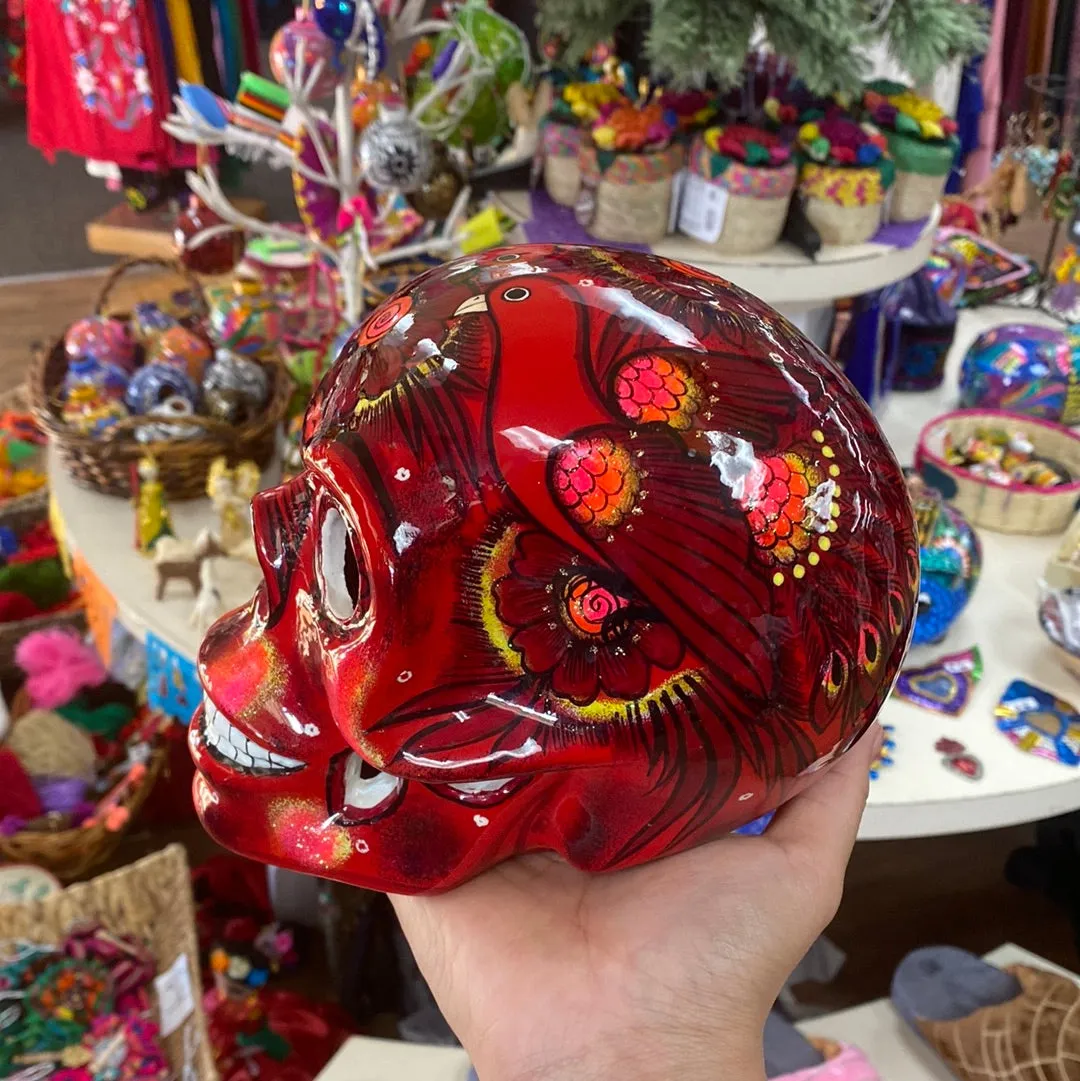 Hand Painted Skull Red