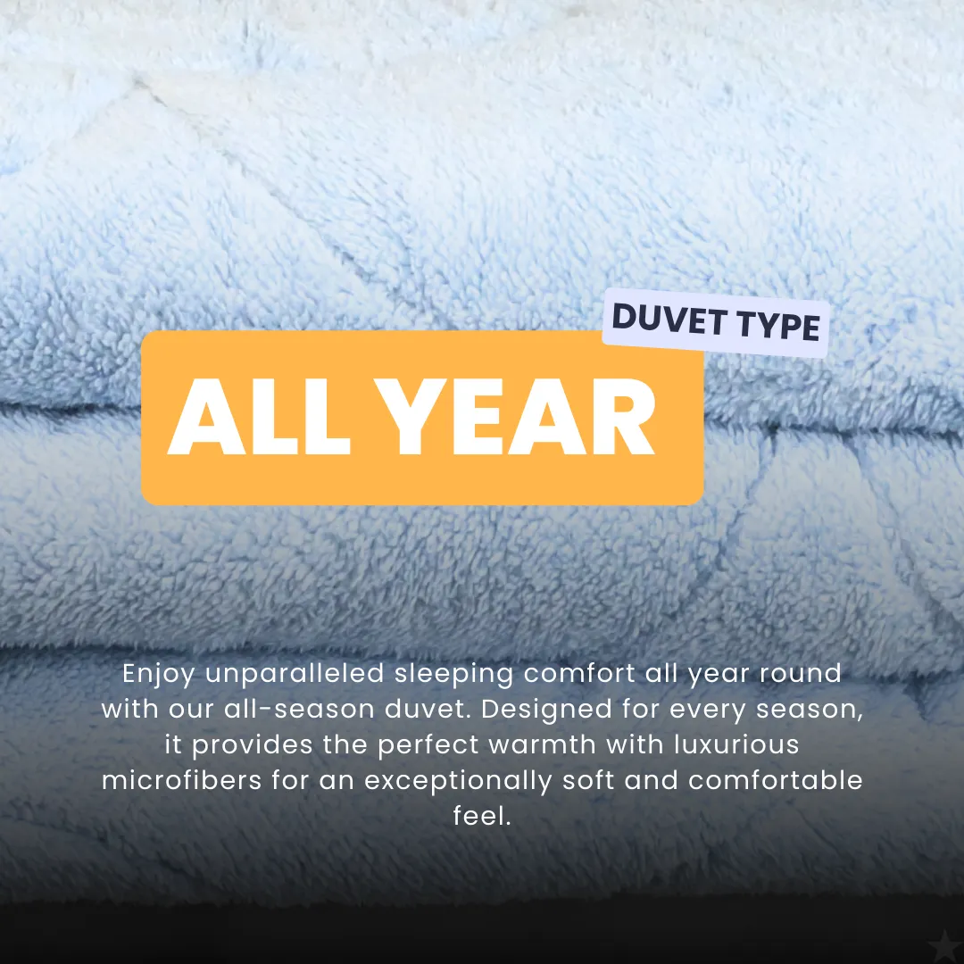 HappyDuvet - Teddy - Blue - All season Coverless duvet