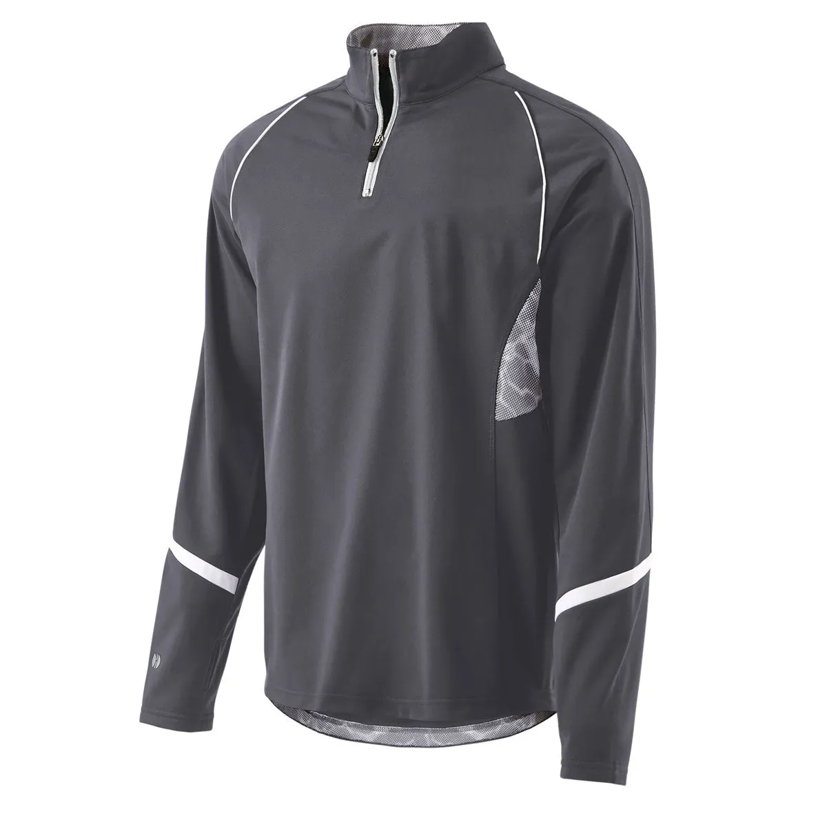 Holloway Men's Graphite/White Quarter Zip Tenacity Pullover