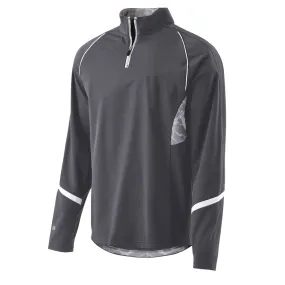 Holloway Men's Graphite/White Quarter Zip Tenacity Pullover