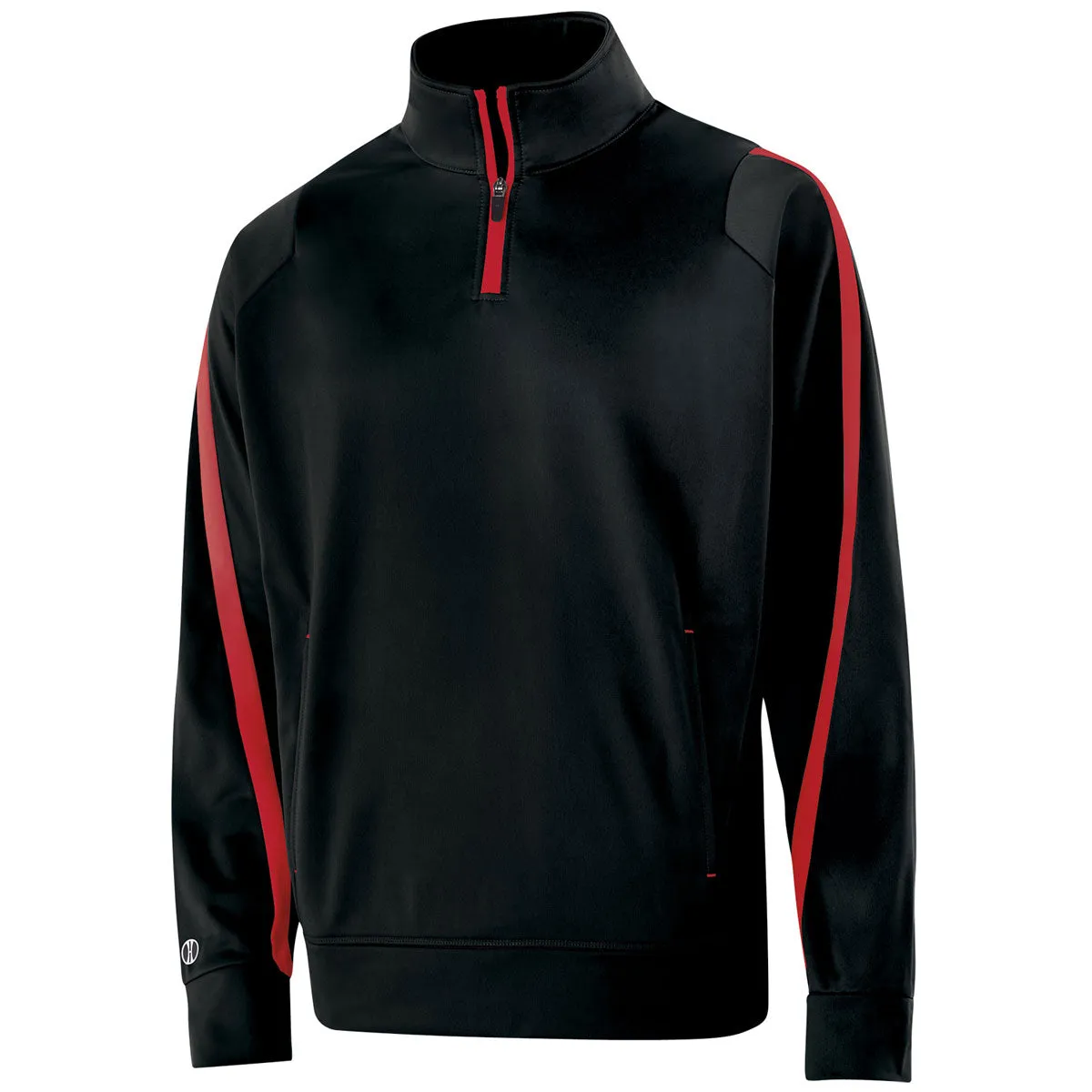 Holloway Youth Black/Scarlet Quarter Zip Determination Pullover