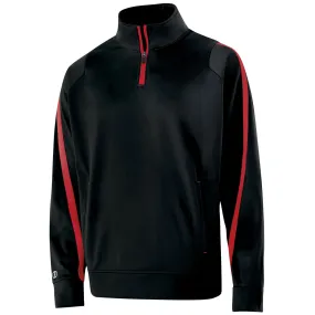 Holloway Youth Black/Scarlet Quarter Zip Determination Pullover