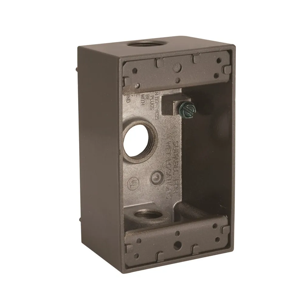 HUBBELL 5320-7 Rectangle Weatherproof Box, Bronze, 12.16 Inch