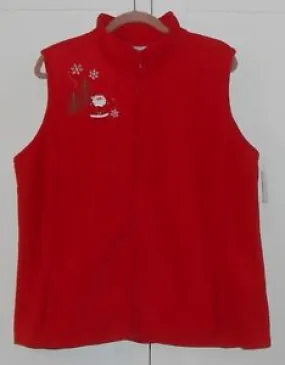 I.B. Diffusion Women's Faux Fur Full Zip Vest Holiday Red