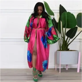 Kimono Duster Robe Coat Cover Up, Lightweight Kaftan Caftan