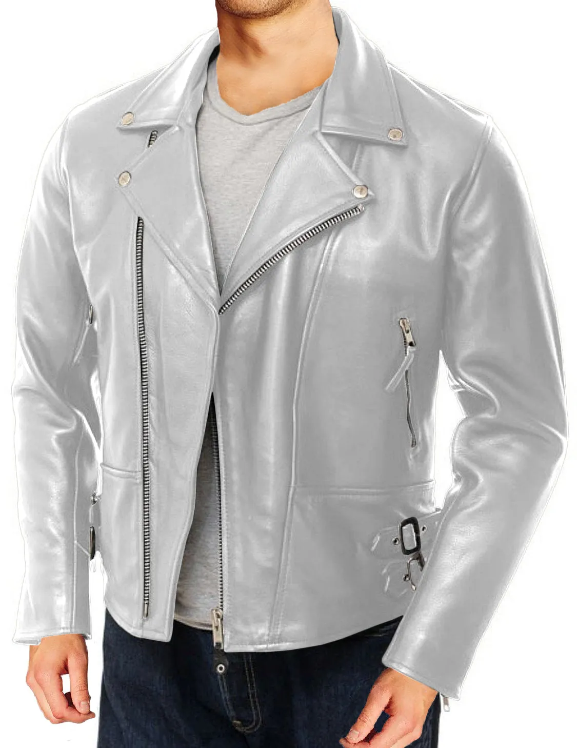 Leather Jackets Hub Mens Genuine Lambskin Leather Jacket (Black, Double Rider Jacket) - 1501104