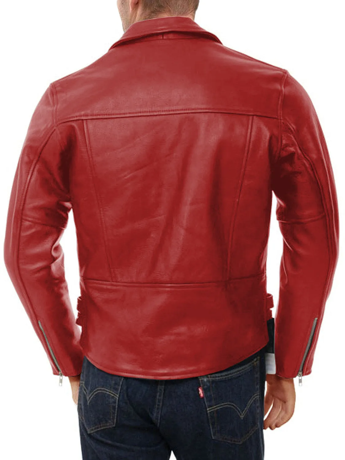 Leather Jackets Hub Mens Genuine Lambskin Leather Jacket (Black, Double Rider Jacket) - 1501104