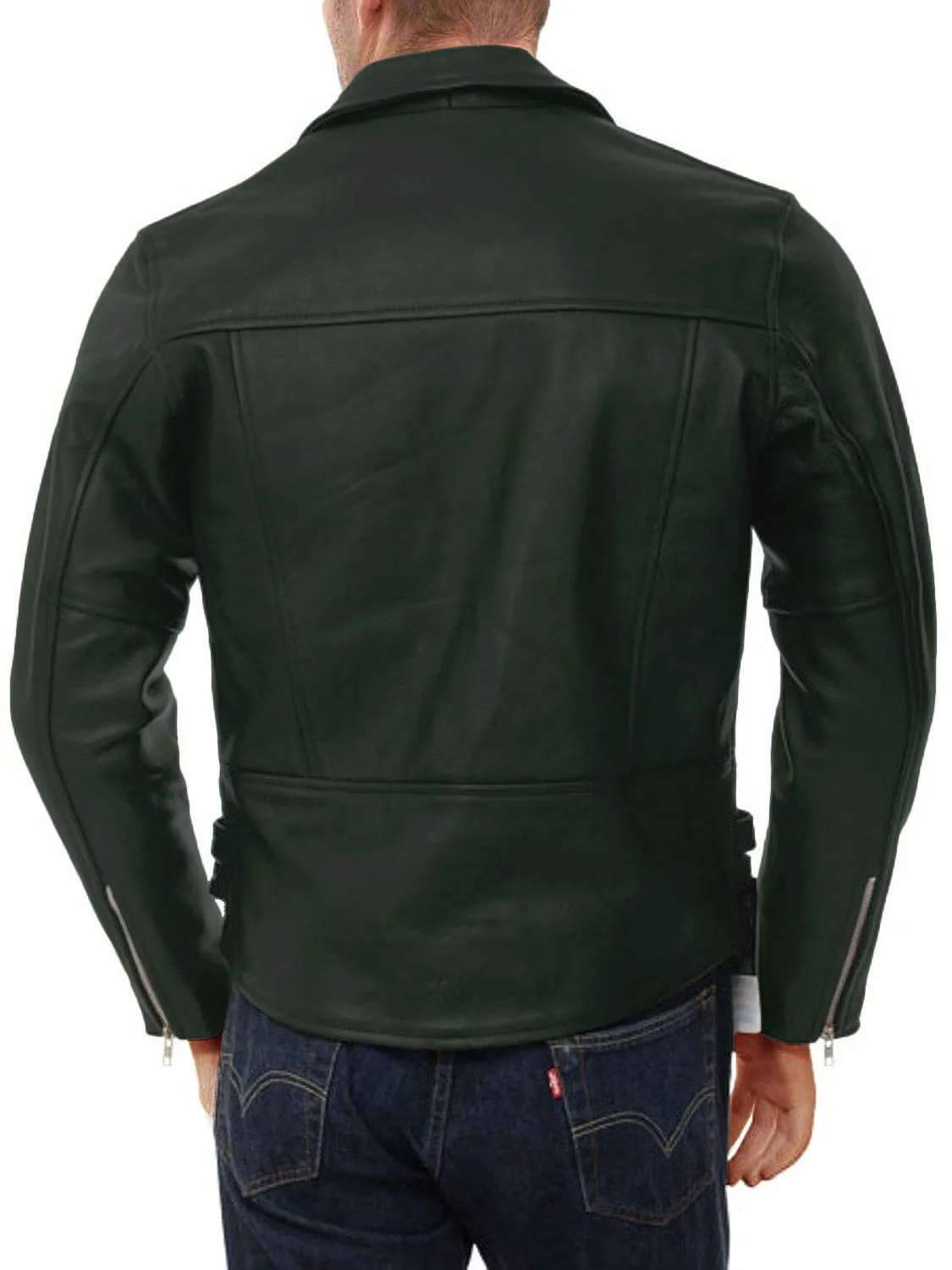 Leather Jackets Hub Mens Genuine Lambskin Leather Jacket (Black, Double Rider Jacket) - 1501104
