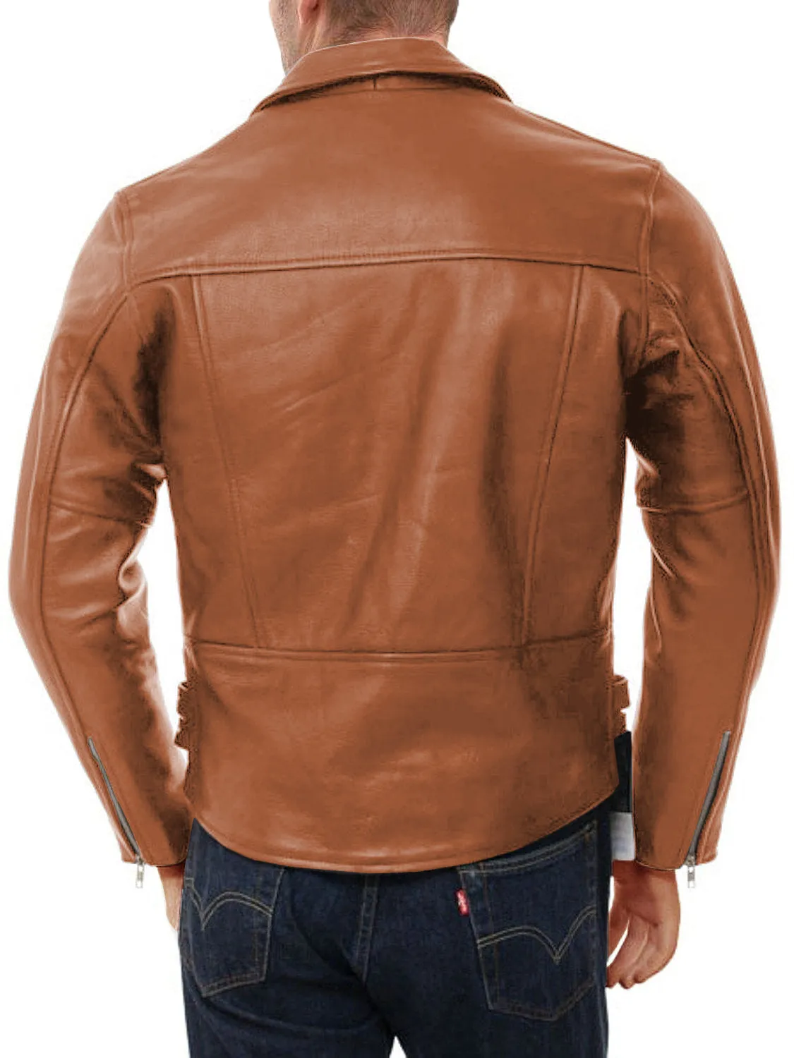 Leather Jackets Hub Mens Genuine Lambskin Leather Jacket (Black, Double Rider Jacket) - 1501104