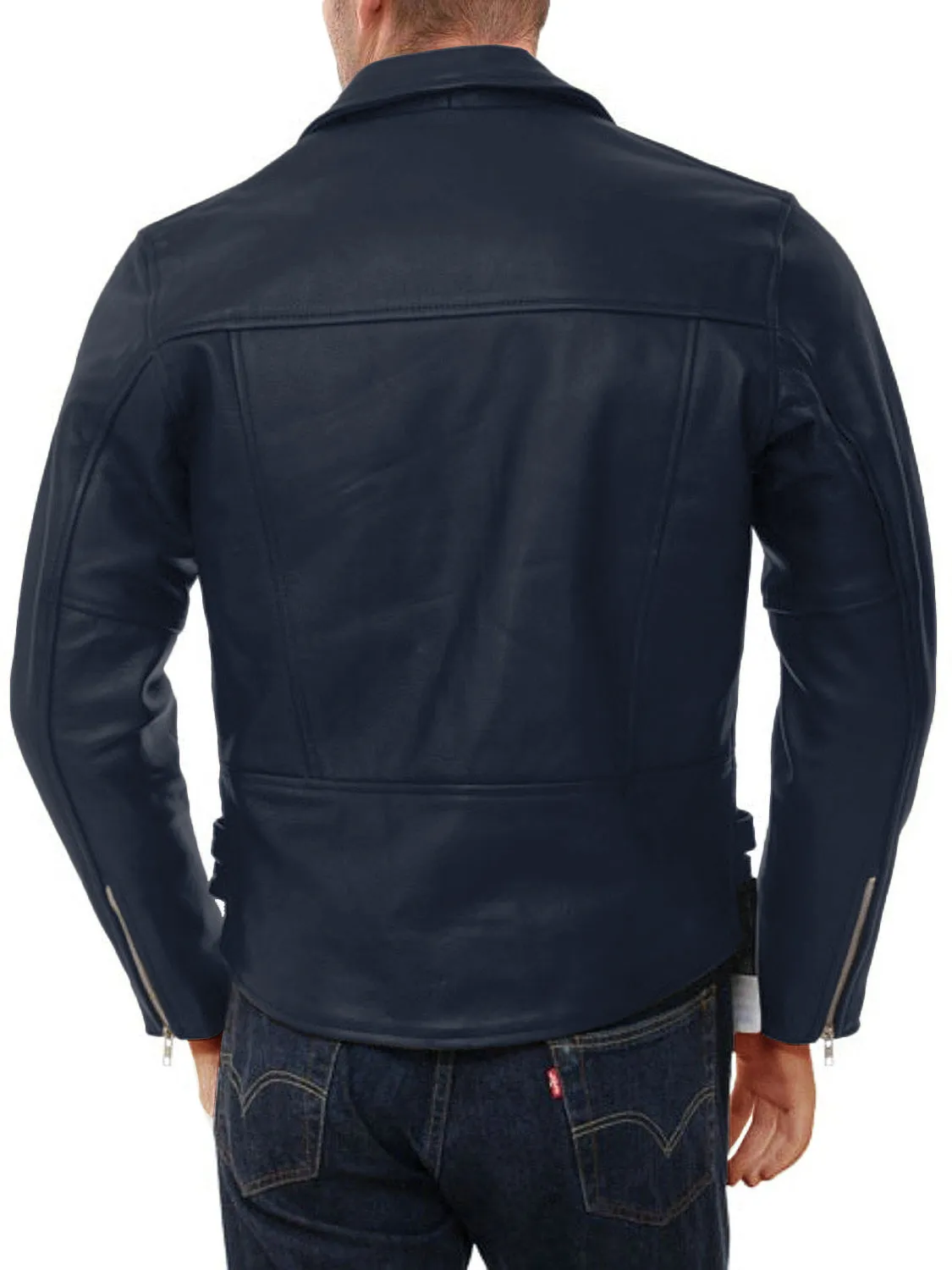 Leather Jackets Hub Mens Genuine Lambskin Leather Jacket (Black, Double Rider Jacket) - 1501104