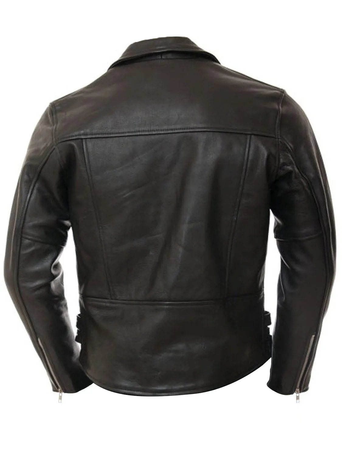 Leather Jackets Hub Mens Genuine Lambskin Leather Jacket (Black, Double Rider Jacket) - 1501104