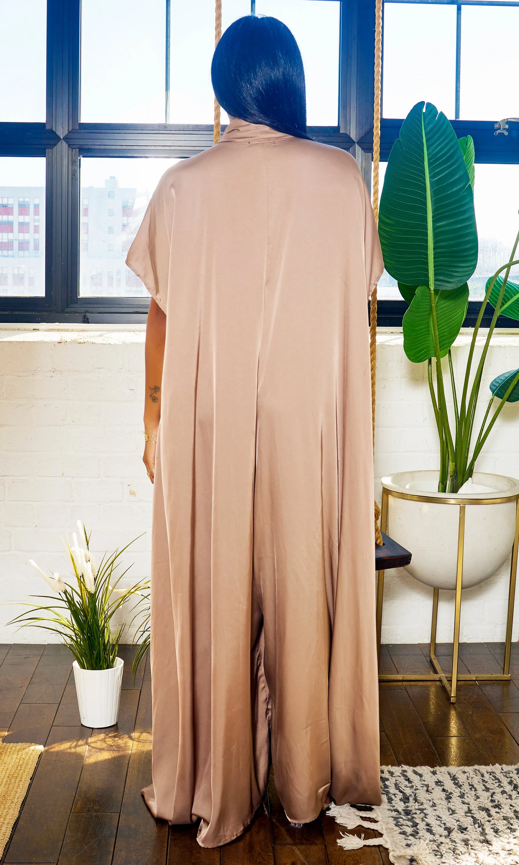 Luxe Drape Loose Fit Jumpsuit - Bronze PREORDER Ships End March