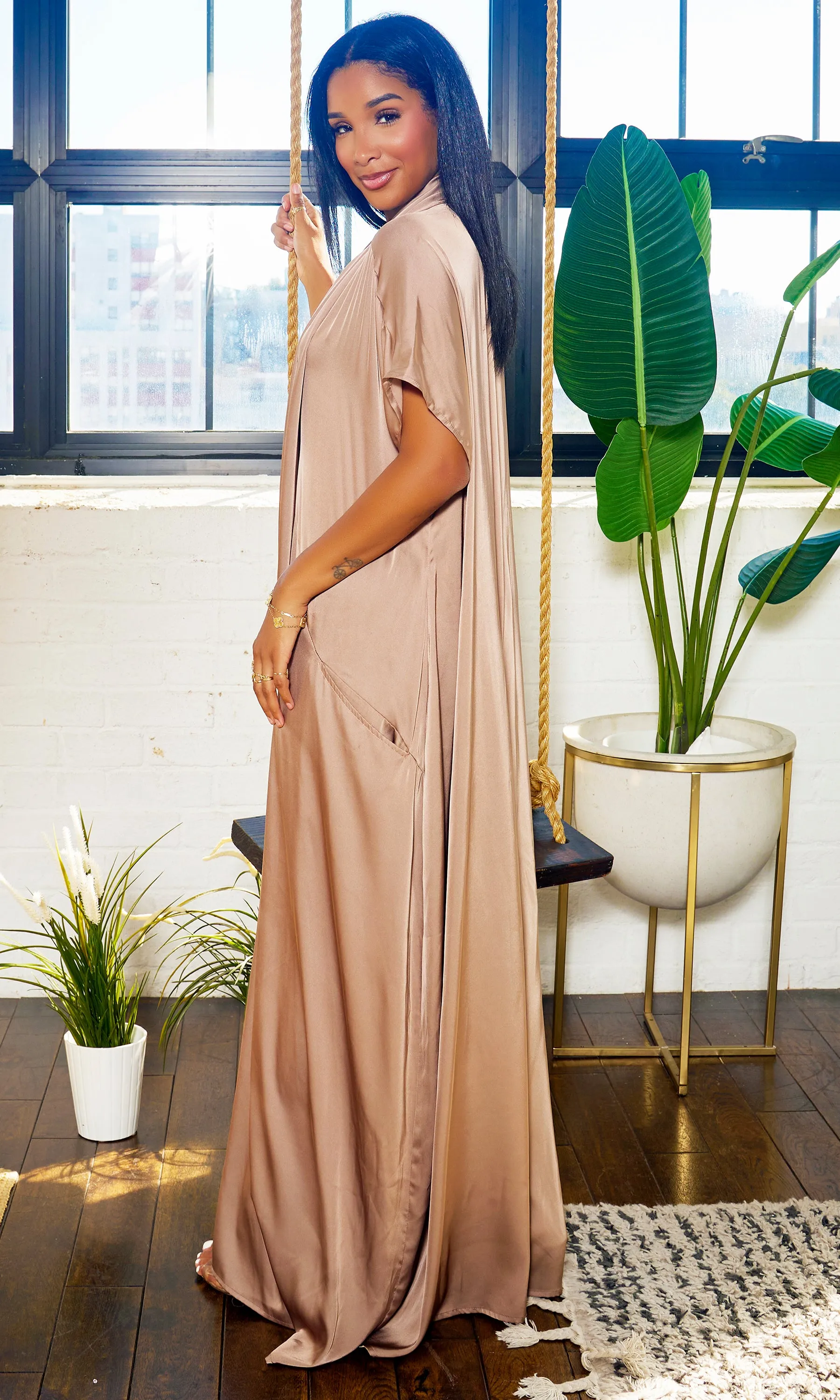 Luxe Drape Loose Fit Jumpsuit - Bronze PREORDER Ships End March