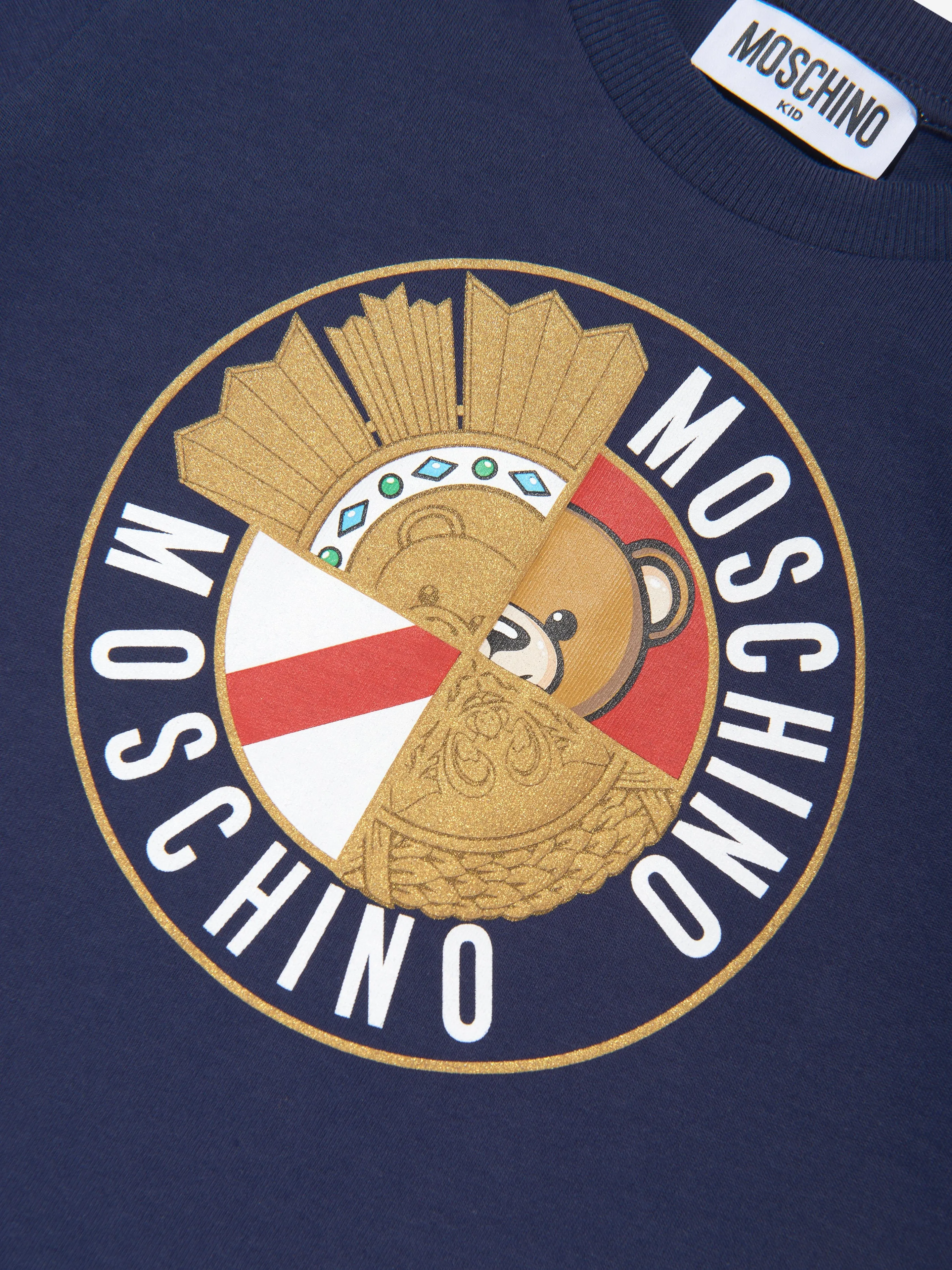 Moschino Boys Logo T-Shirt in Navy