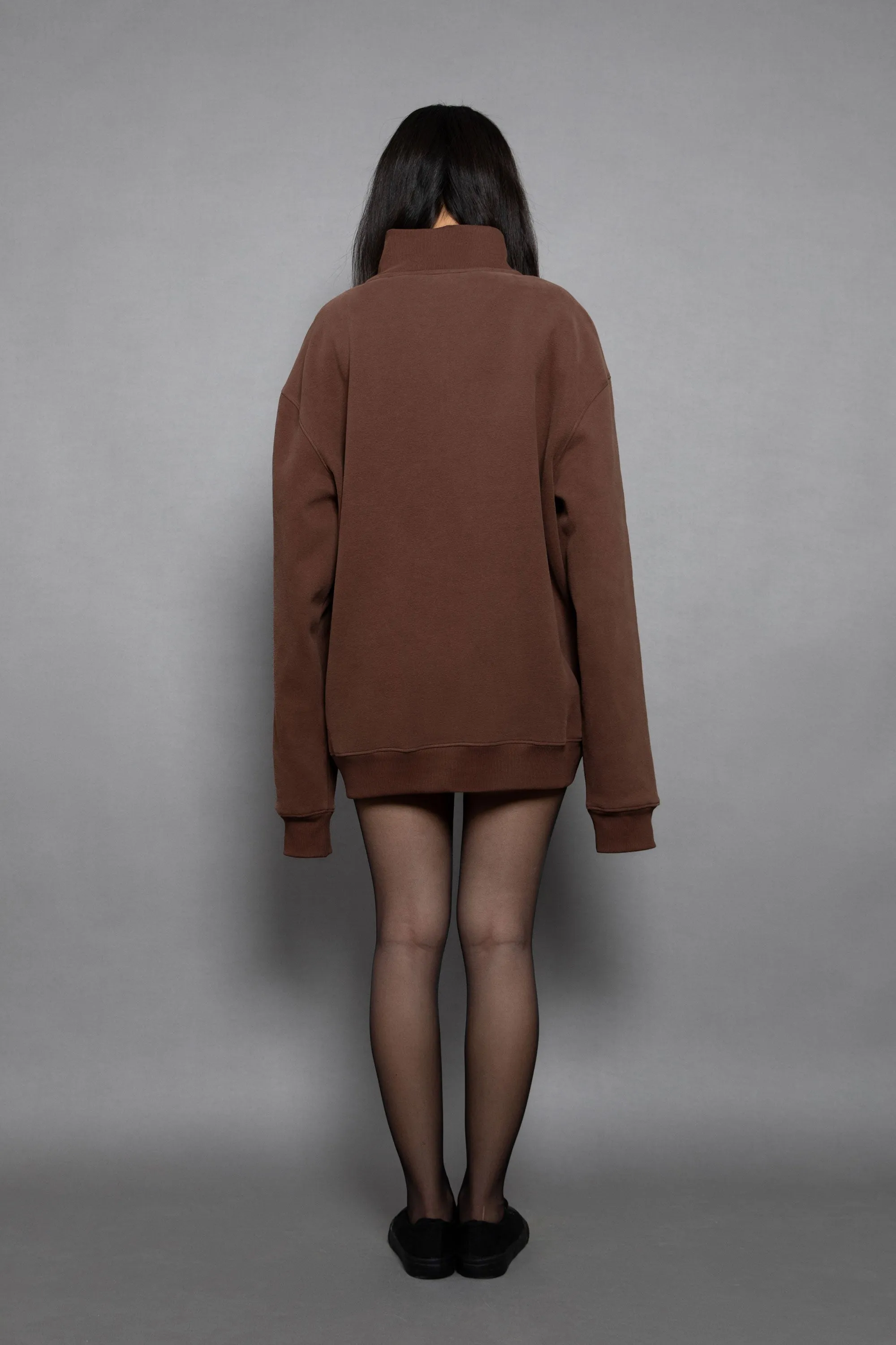 ORGANIC BLENDED HIGH-NECK PULLOVER