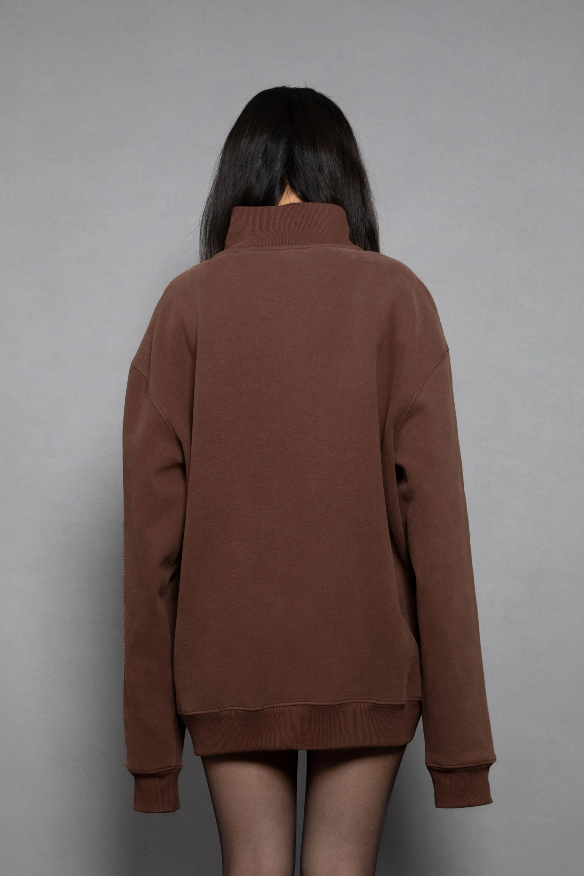 ORGANIC BLENDED HIGH-NECK PULLOVER