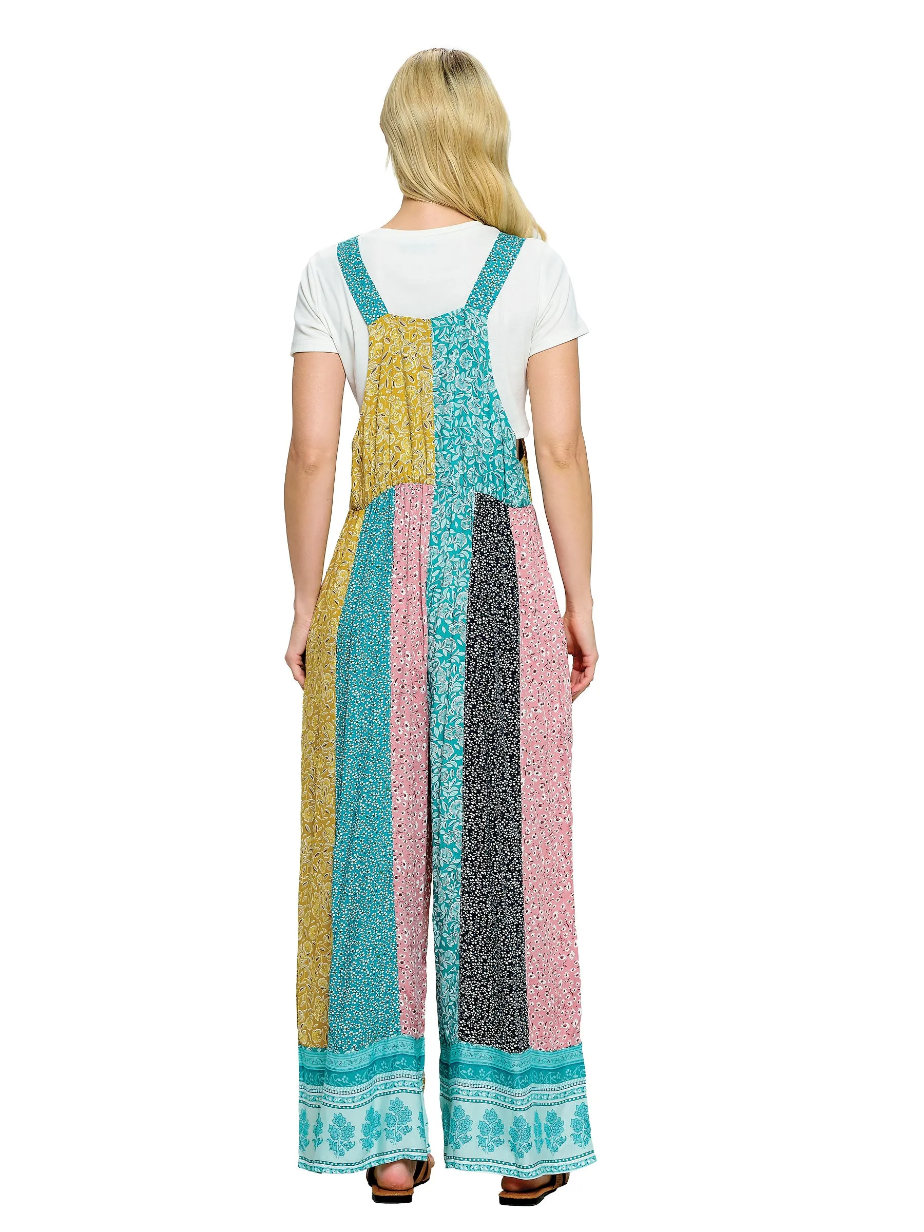 Overall Boho Floral Patchwork