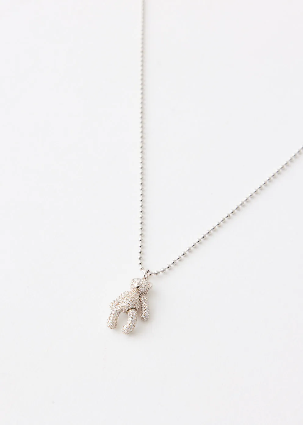 Pave Teddy Bear Necklace