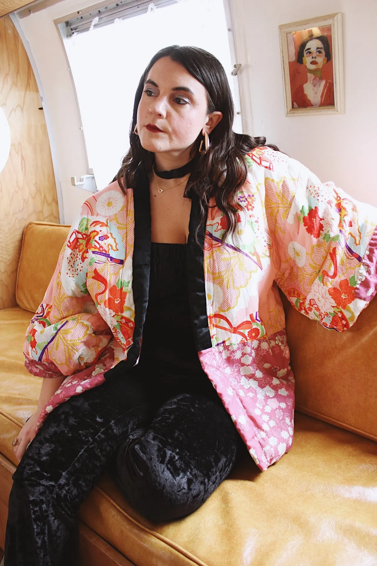 Puffy Printed Kimono