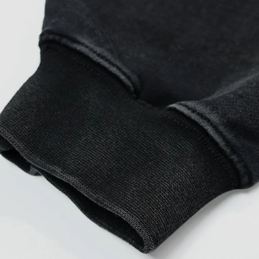 "High Collar Washed Letter" Sweatshirt