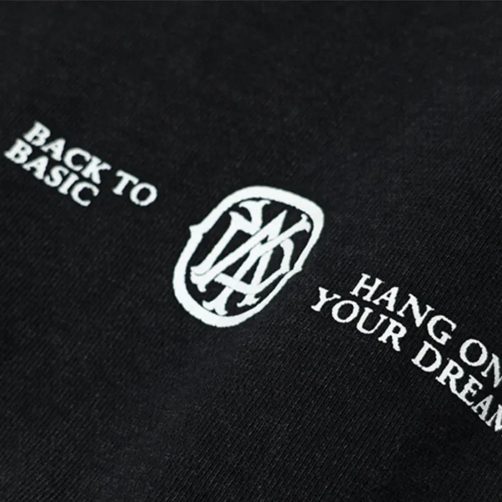 "High Collar Washed Letter" Sweatshirt