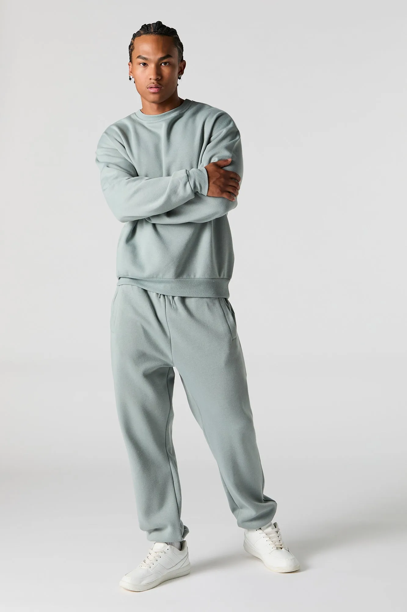 Solid Fleece Drawstring Jogger