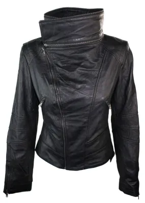 Stylish Brand New Women's Fashion Motorcycle Cow Leather Slim fit Jacket