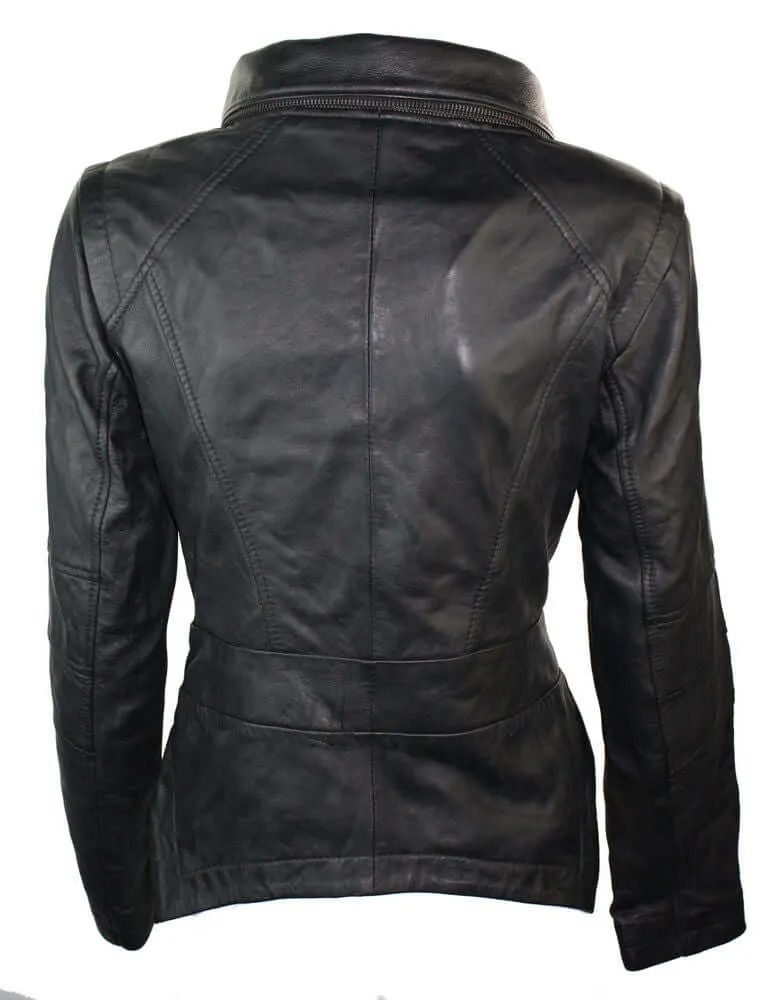 Stylish Brand New Women's Fashion Motorcycle Cow Leather Slim fit Jacket