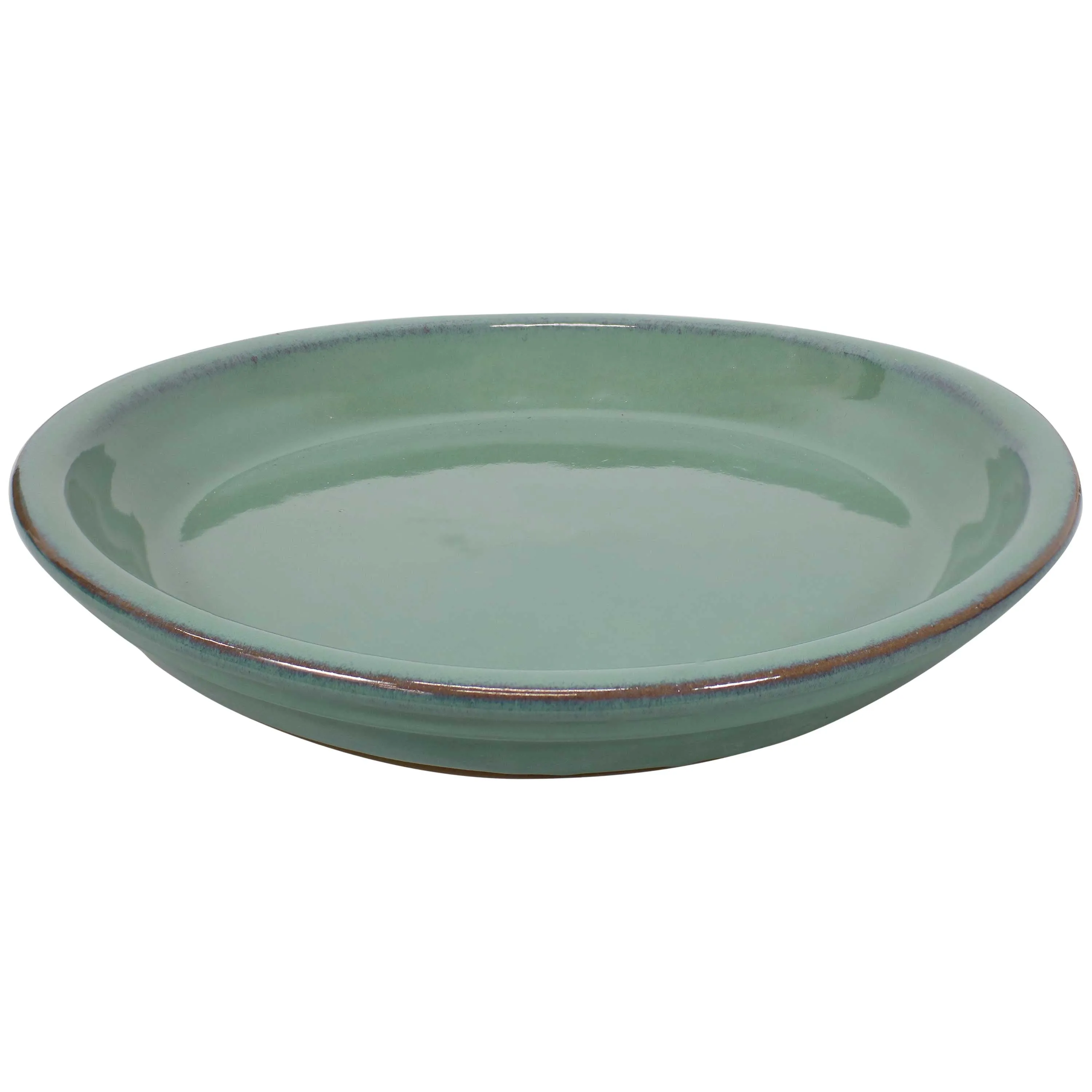 Sunnydaze Set of 4 Glazed Ceramic Planter Saucers