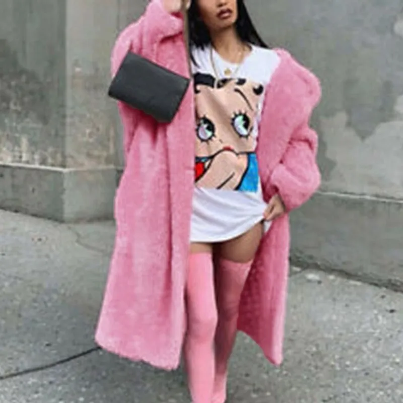 Teddy cappotto oversize Puffy pink