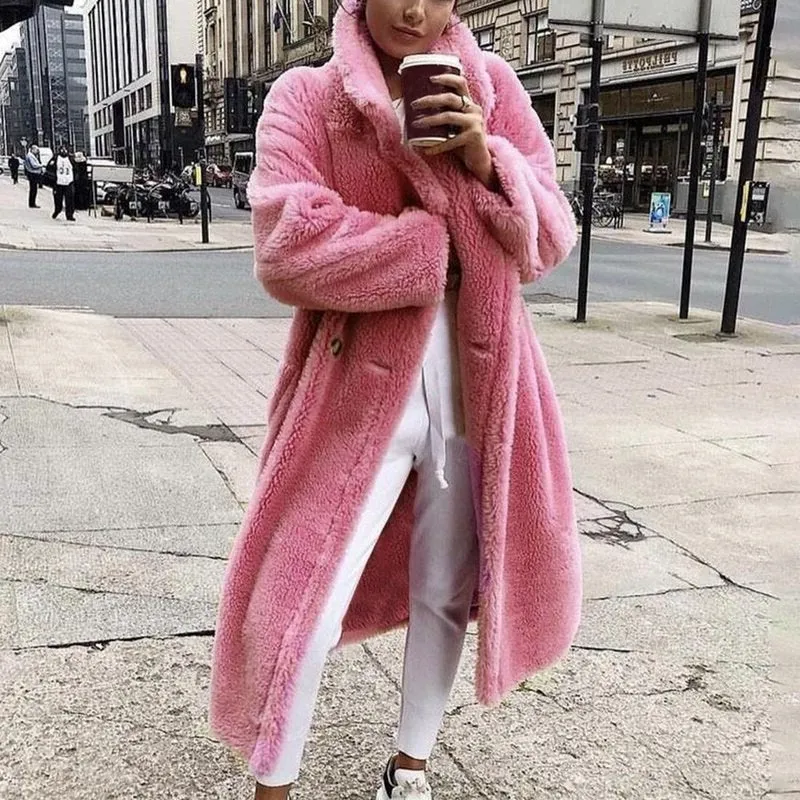 Teddy cappotto oversize Puffy pink
